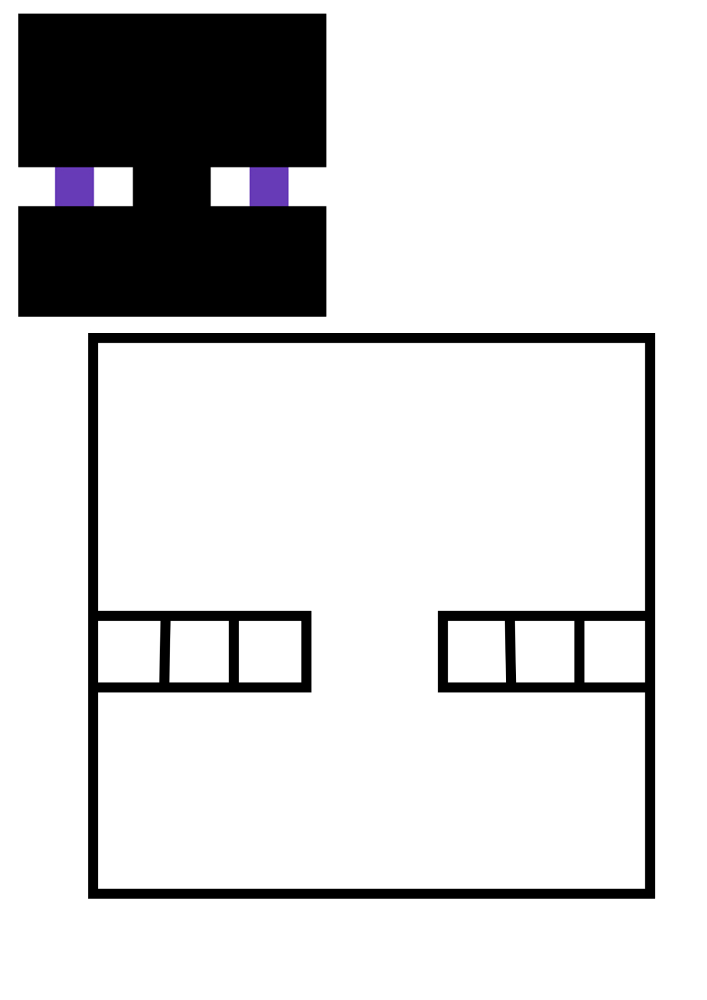 The head of the enderman and a variant of the painting